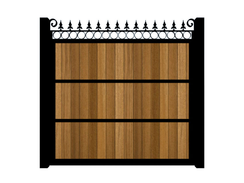 Metal Framed Garden Fence Panel - The Bath - rear view