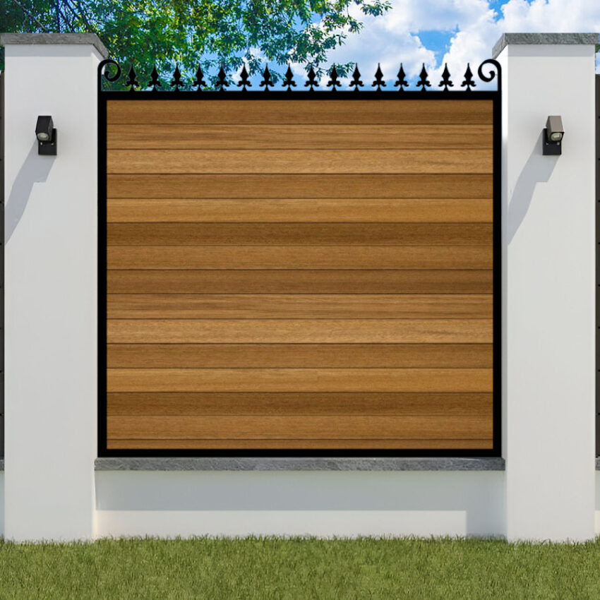 Metal Framed Garden Fence Panel - The Dartford - feature top