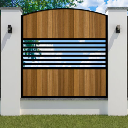 Metal Framed Garden Fence Panel - The Haverhill - bow top