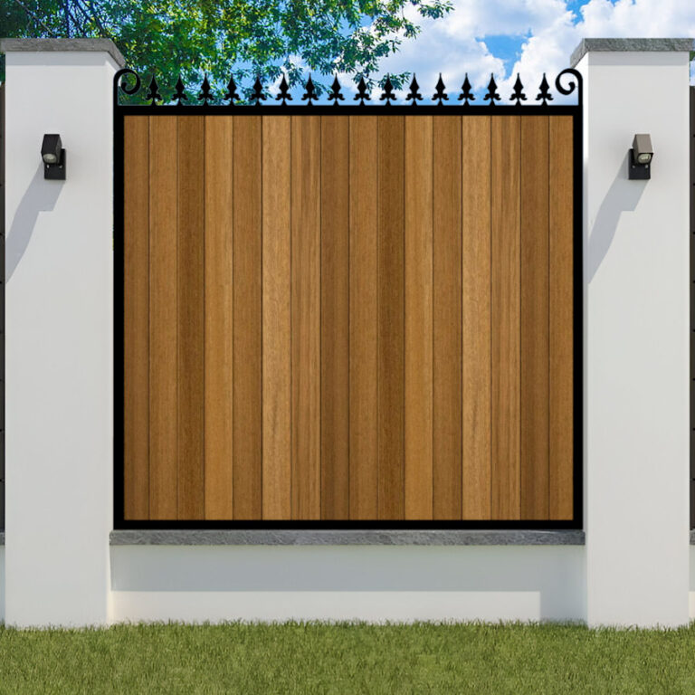 Metal Framed Garden Fence Panel - The Middleton - flat top