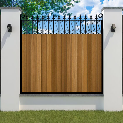 Metal Framed Garden Fence Panel - The Oxford - flat top