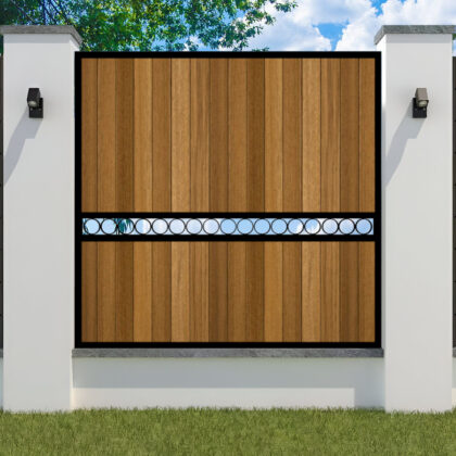 Metal Framed Garden Fence Panel - The Sandbanks - flat top