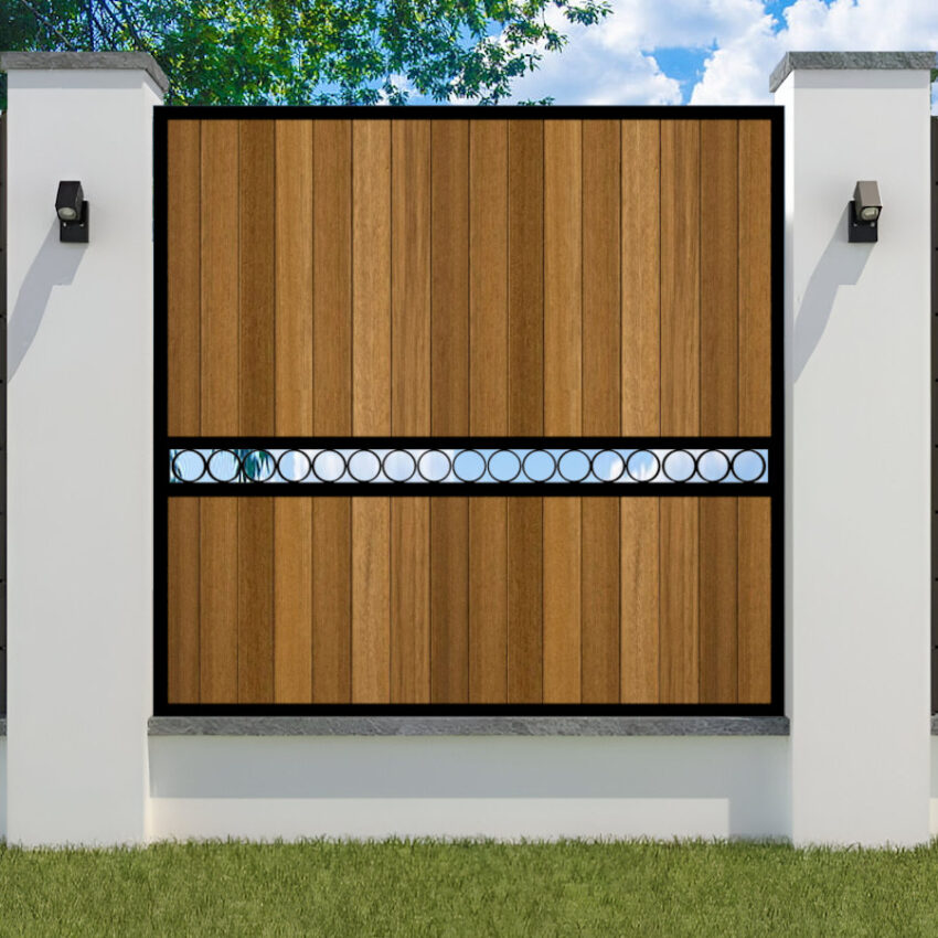 Metal Framed Garden Fence Panel - The Sandbanks - flat top