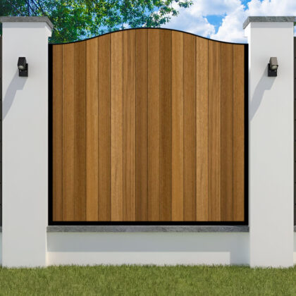 Metal Framed Garden Fence Panel - The Shropshire - bow top