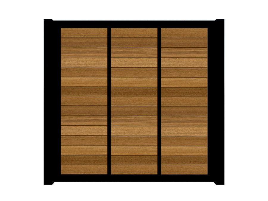 Metal Framed Garden Fence Panel - The Warwickshire - flat top 2