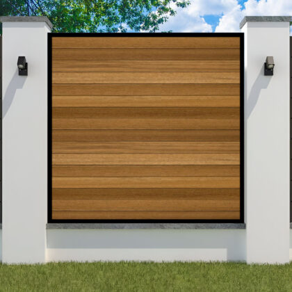 Metal Framed Garden Fence Panel - The Warwickshire - flat top