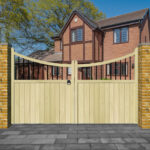 Foxwood Bow top Wooden Driveway Gates - with Spindles