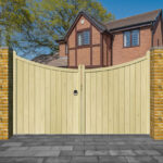 Inner Bow Top Modern Wooden Driveway Gate - The Hazelwood