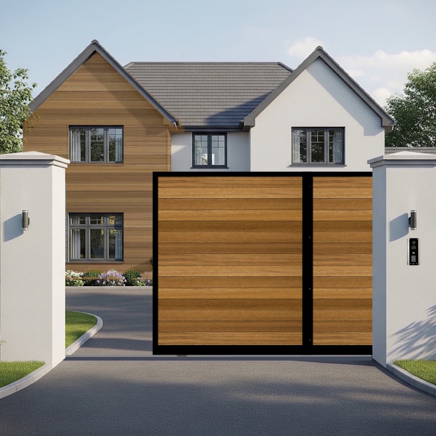 Modern Sliding Gate - The Warwickshire - Flat Top - Horizontal opening 1