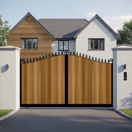 Sliding Gate - The Stratford - Swan Top - vertical cladded