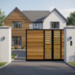 Sliding Gate - horizontal Cladded - The Midhurst - opening
