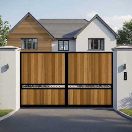 Sliding Gate - vertital Cladded - The Sandbanks