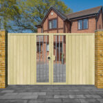 The Watergate - Flat Top Modern Wooden Driveway Gate