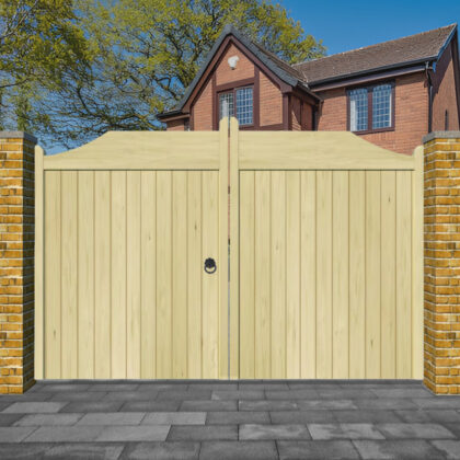 Wooden Driveway Gates - The Abbeywood - Flat Top