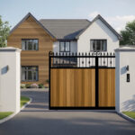 - open Sliding Gate - vertictal Cladded - The Wilton