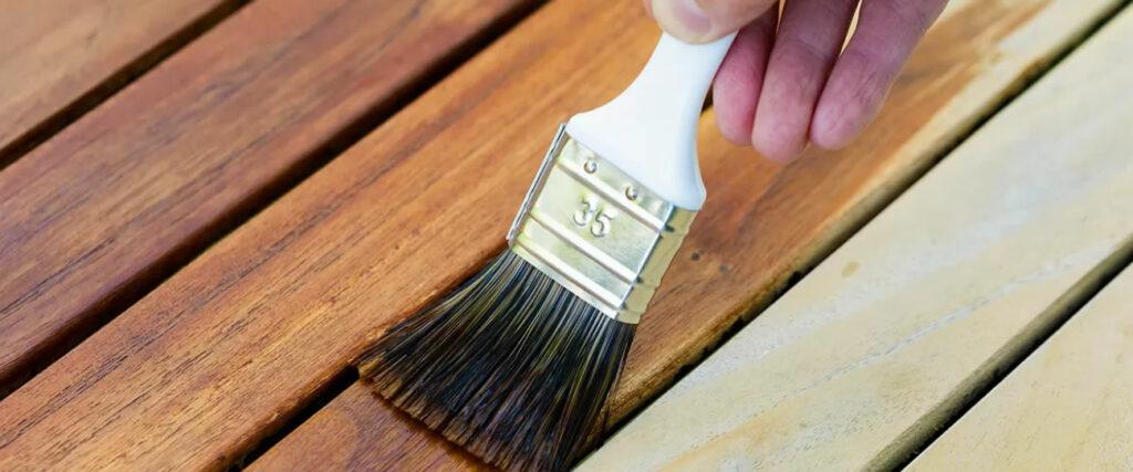 Timber being oiled