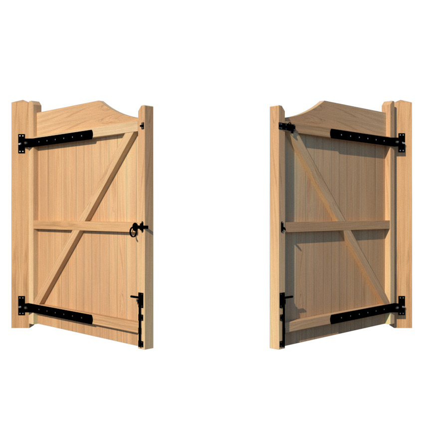 2 Oak Driveway Gate - the Comptonwood open rear view