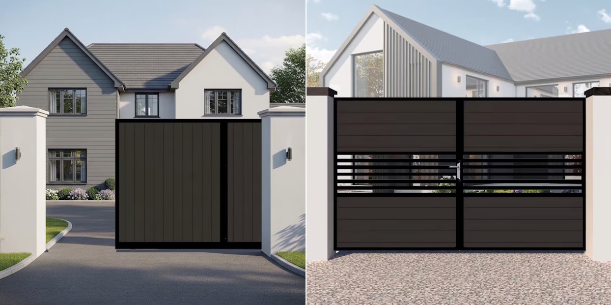 Composite Gates with Black Metal Frame