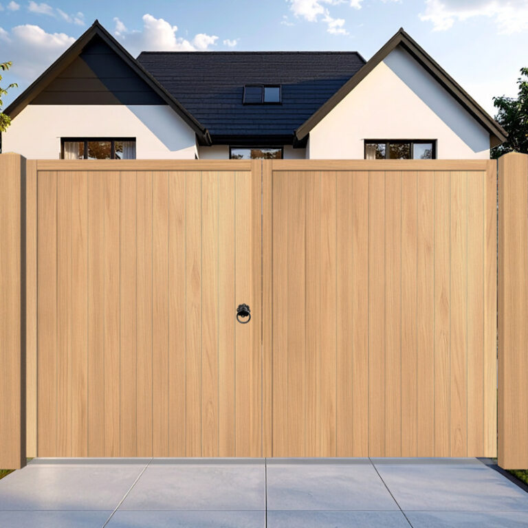 Flat Top Oak Driveway Gate - The Guildford