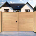 Modern Oak Driveway Gate The Newport