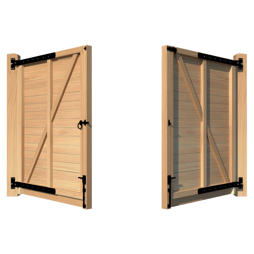 Modern Oak Driveway Gate The Newport - rear 1