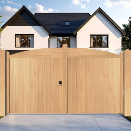 Oak Driveway Gate bow top The Earlswood