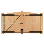 Oak Driveway Gate bow top The Earlswood rear
