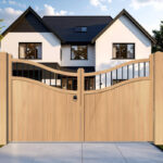 Oak Driveway Gate elegant design - The Outwood reverse - swan