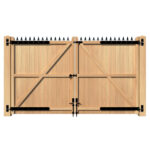 Oak Driveway Gate flat top with FDL header - The London - rear