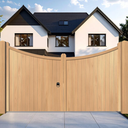 Oak Driveway Gate inner bow The Hazelwood