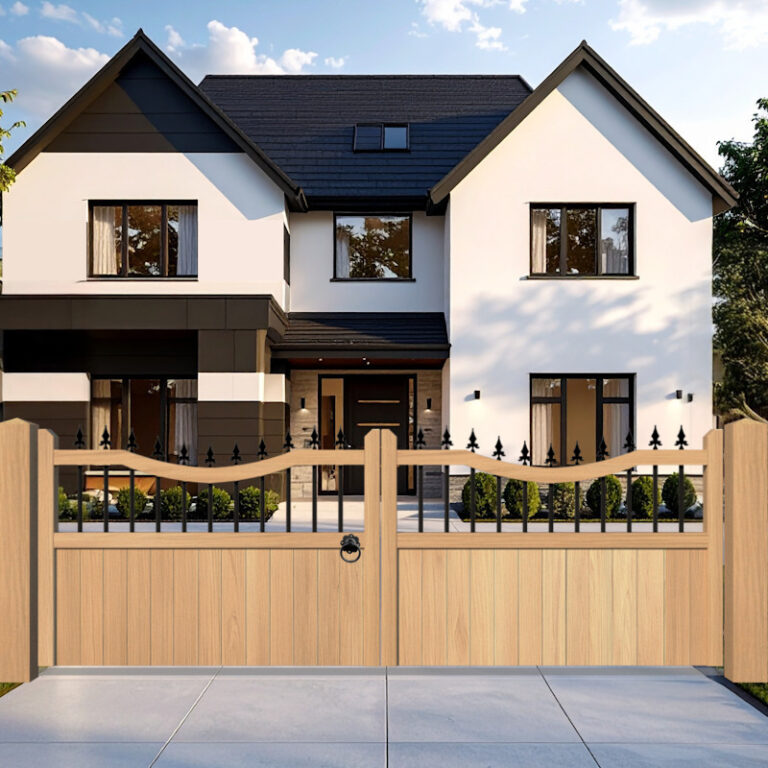 Oak Driveway Gate inner bow low height - The Holmewood