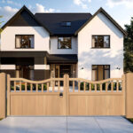 Oak Driveway Gate inner bow low height - The Knowlwood