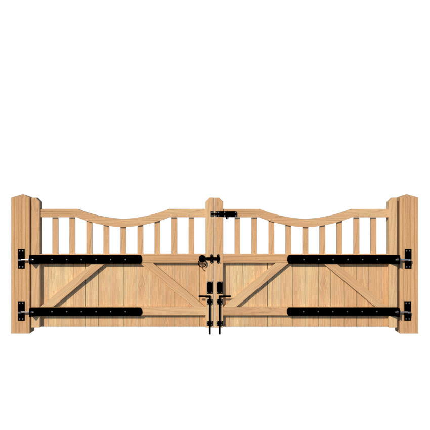 Oak Driveway Gate inner bow low height - The Knowlwood rear