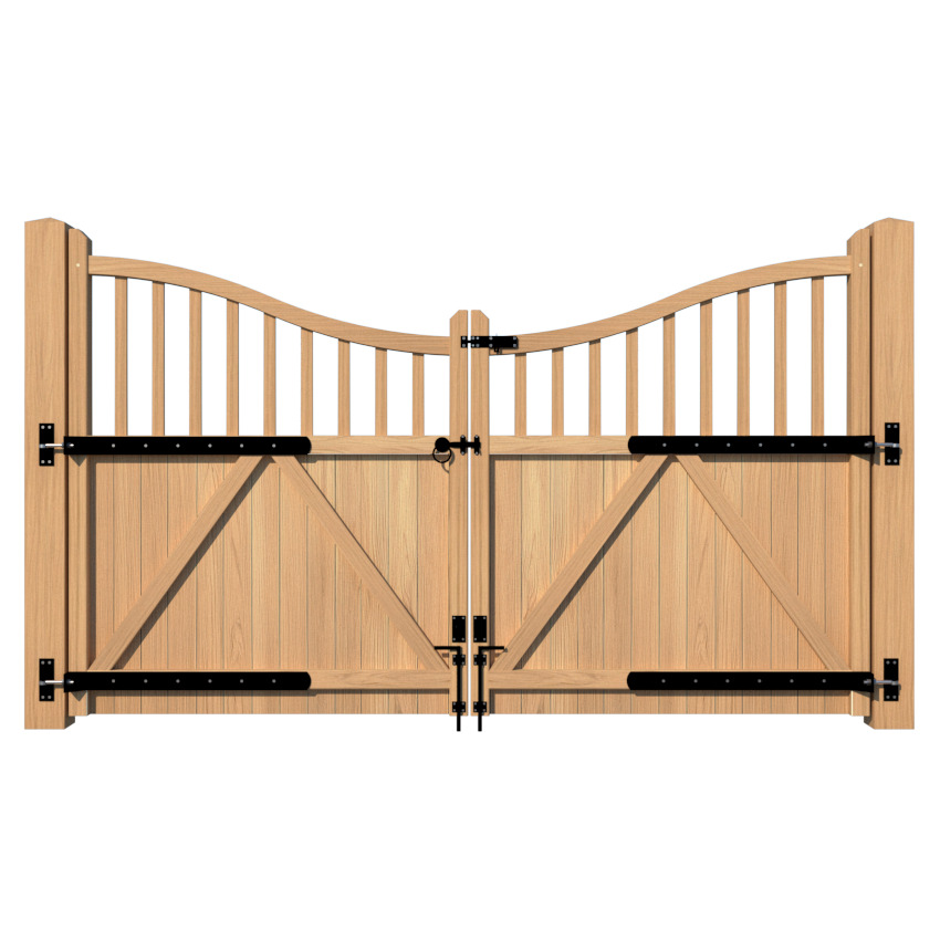 Oak Driveway Gate inner swan The Heritage rear
