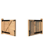 Oak Driveway Gate modern flat top - The Derby Low - rear open