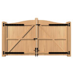 Swan Neck Oak Driveway Gate - the Brookwood - rear