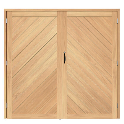 Chevron Patterned Garage Door in Oak - The Sussex