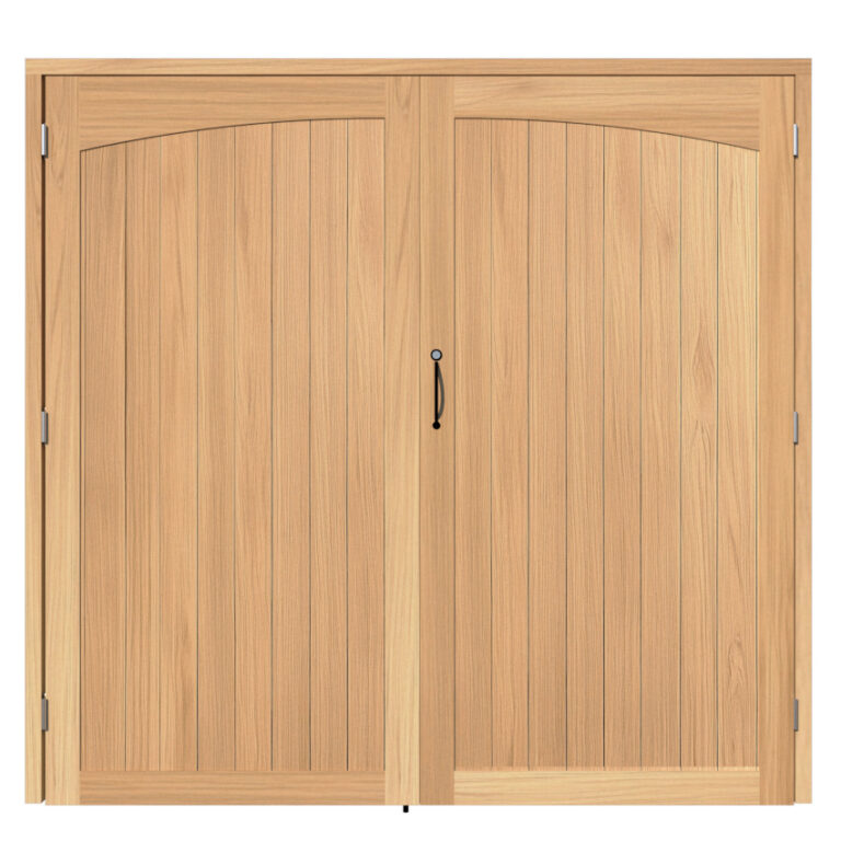 Double Garage Doors in Oak - The Pettswood