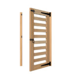 Oak Pedestrian Gate - Flat Top - Slatted - The Salcombe