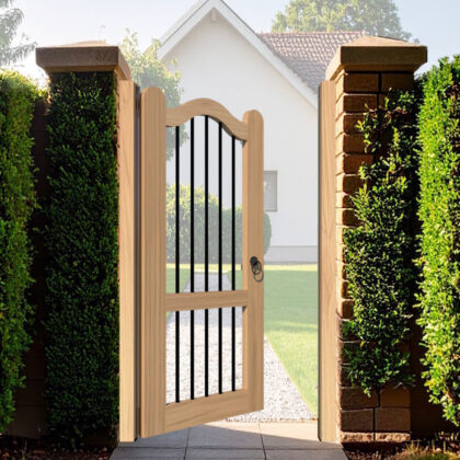 Oak Pedestrian Gates - The Bodmin - opening