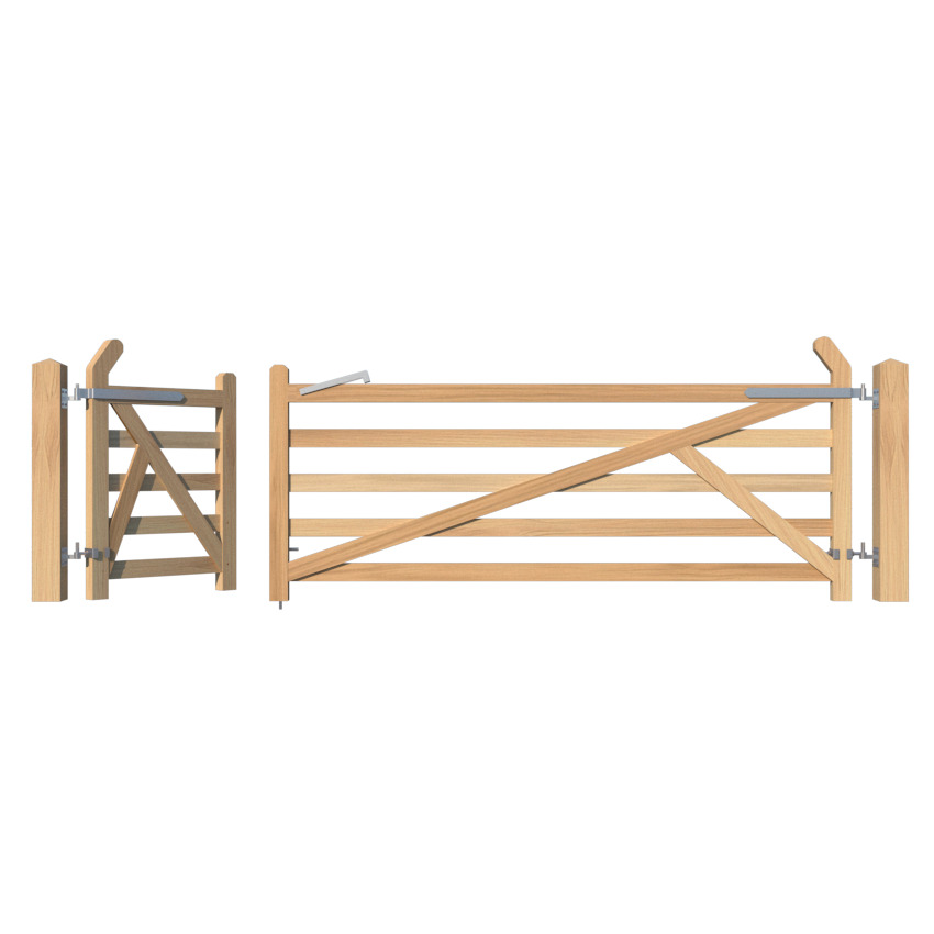 Arch top field gate and access oak