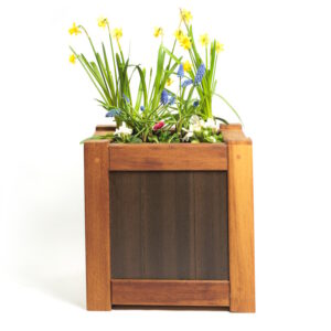 Modern Box Planter with Flowers