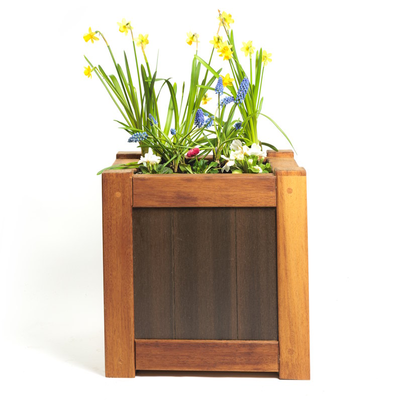 Modern Box Planter with Flowers
