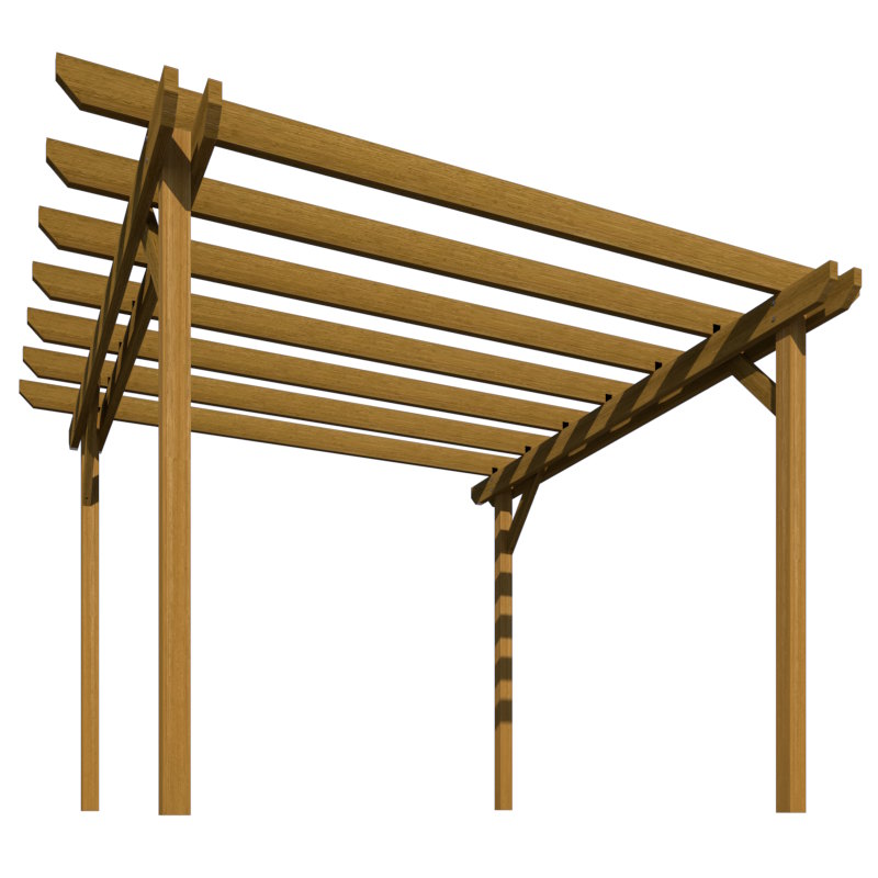 Traditional Wooden Pergola from below