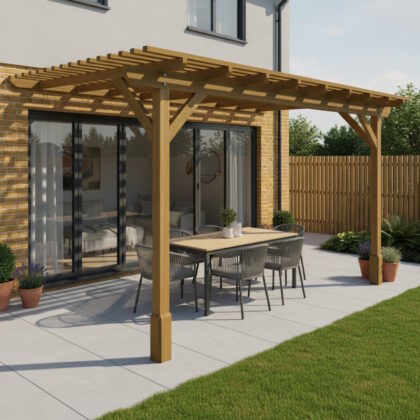 Wooden Lean to Pergola Kit UK