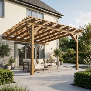 Wooden Garden Pergola - The Marlow on patio